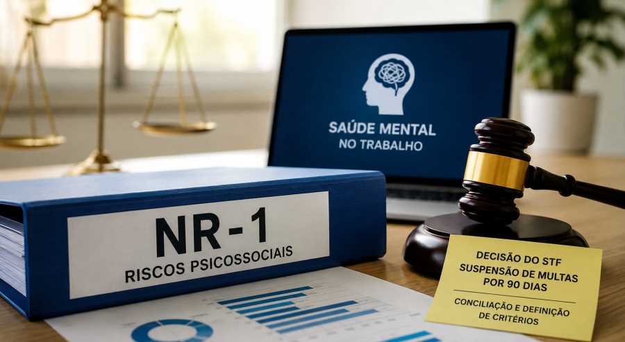 STF suspende por 90 dias multas da NR 1 sobre riscos psicossociais e determina conciliação
