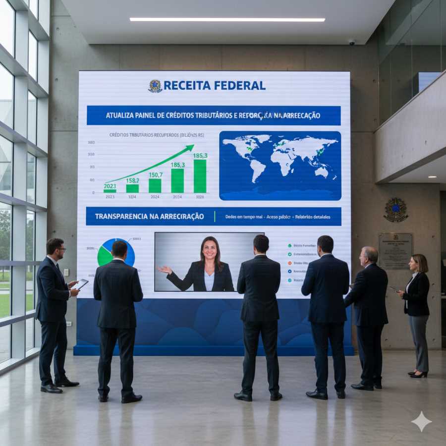 Receita Federal atualiza painel de créditos tributários e reforça transparência na arrecadação