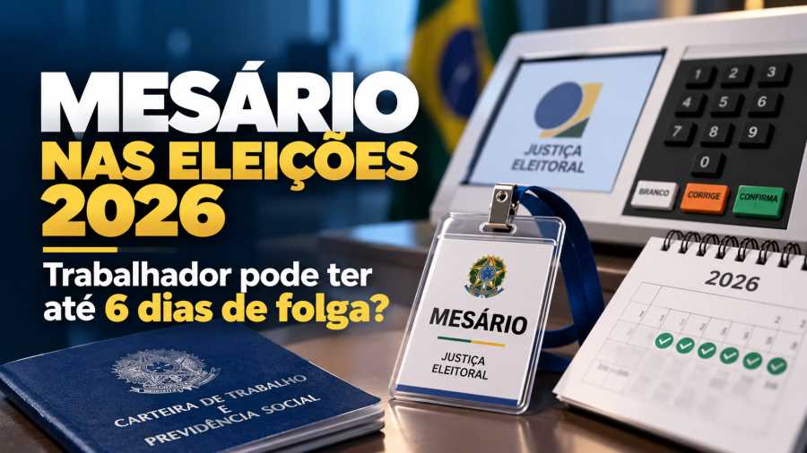 Mesário nas Eleições 2026: trabalhador pode ter até 6 dias de folga? Entenda a regra