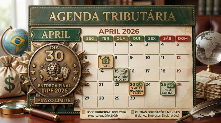 Agenda Tributária de Abril de 2026: Principais Obrigações Durante o Período do IRPF
