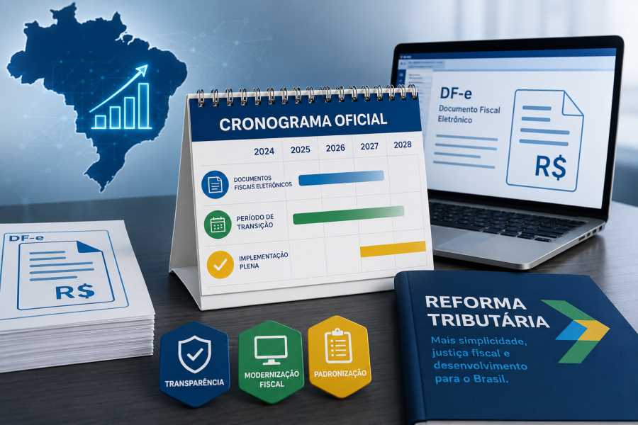 Receita Federal e Comitê Gestor do IBS divulgam cronograma oficial dos documentos fiscais eletrônicos da Reforma Tributária