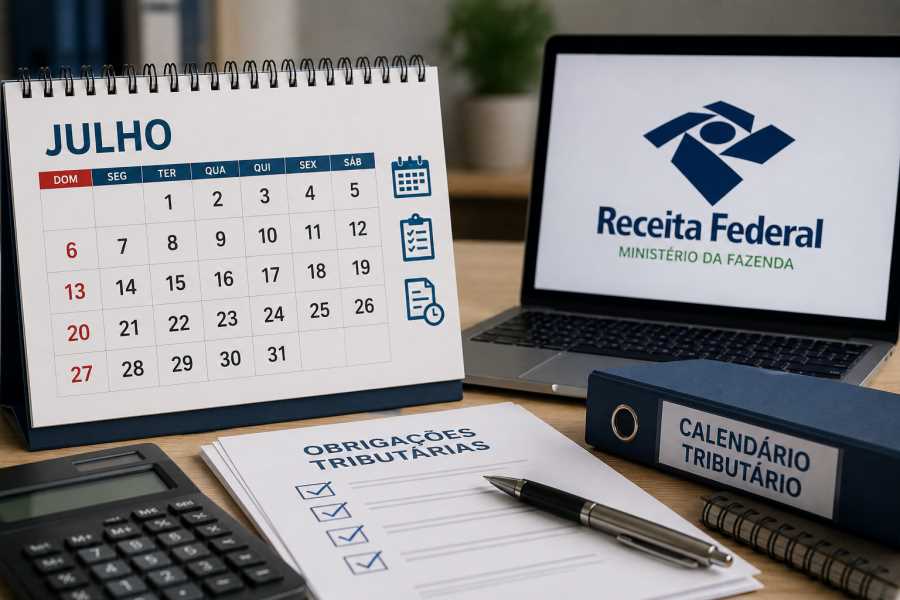 Agenda tributária de julho de 2026: confira os principais prazos da Receita Federal e evite multas