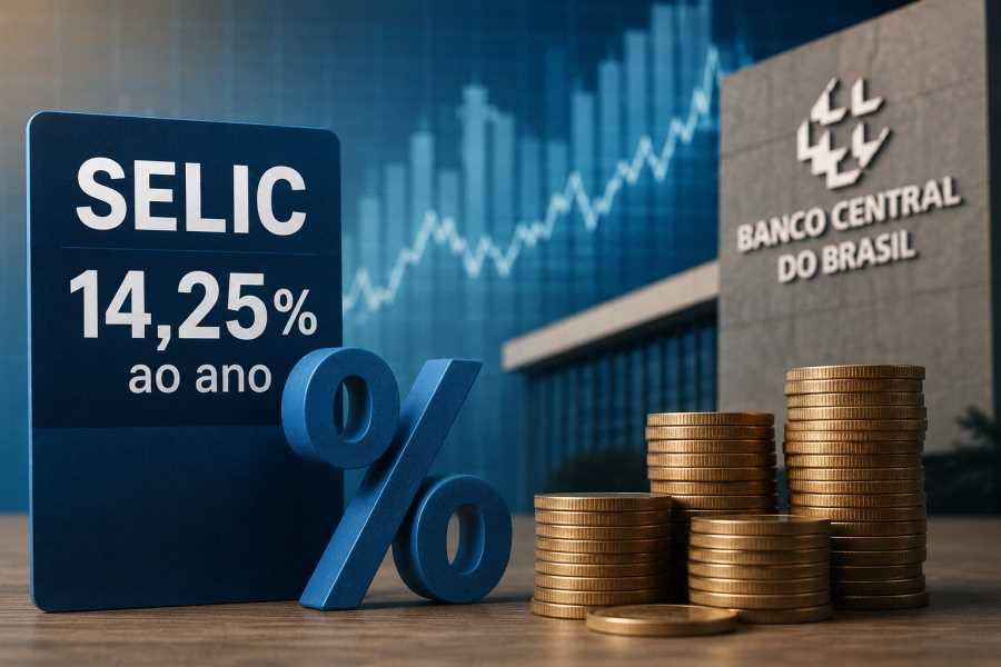 Selic cai para 14,25% ao ano após nova decisão do Copom e reforça ciclo de flexibilização monetária